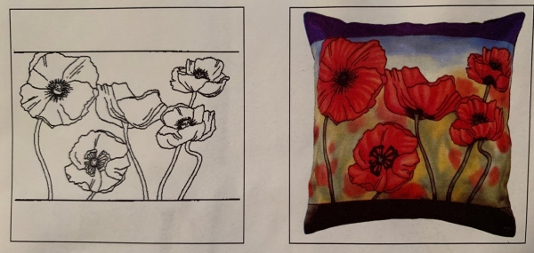 Gutta Seiden-Kissen Wild Poppies